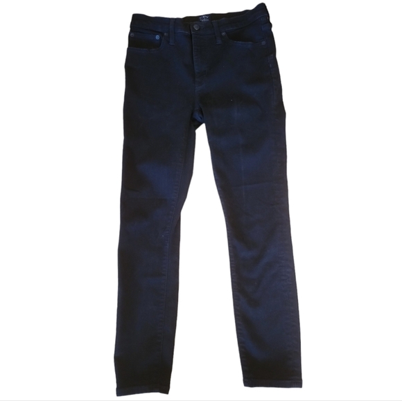 J. Crew 9" High Rise Skinny Black Denim Jeans Size 27 - Picture 2 of 4